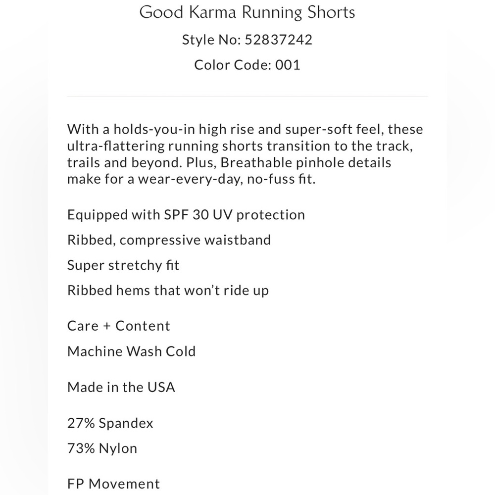Free People Good Karma Running Shorts // EUC // FP Movement // Biker Shorts - Picture 10 of 12